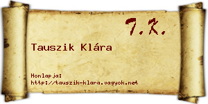 Tauszik Klára névjegykártya